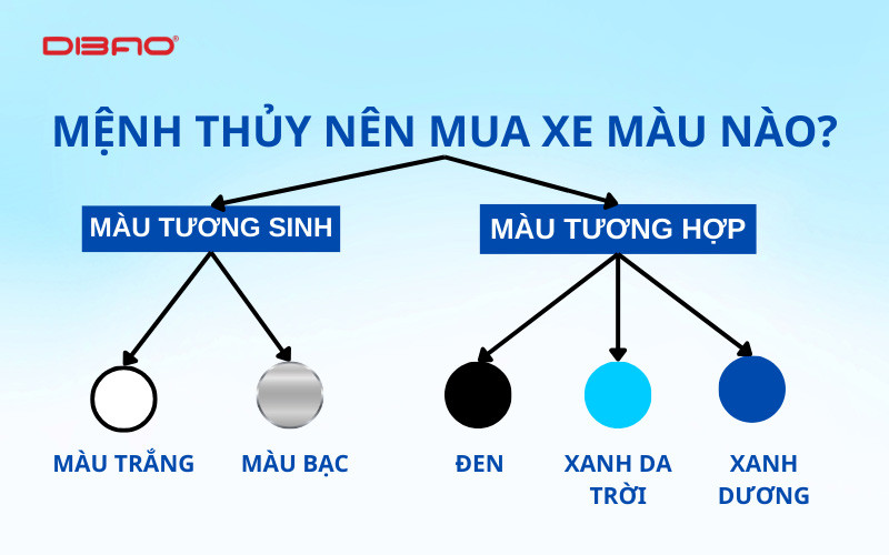 mệnh thuỷ mua xe màu gì hợp